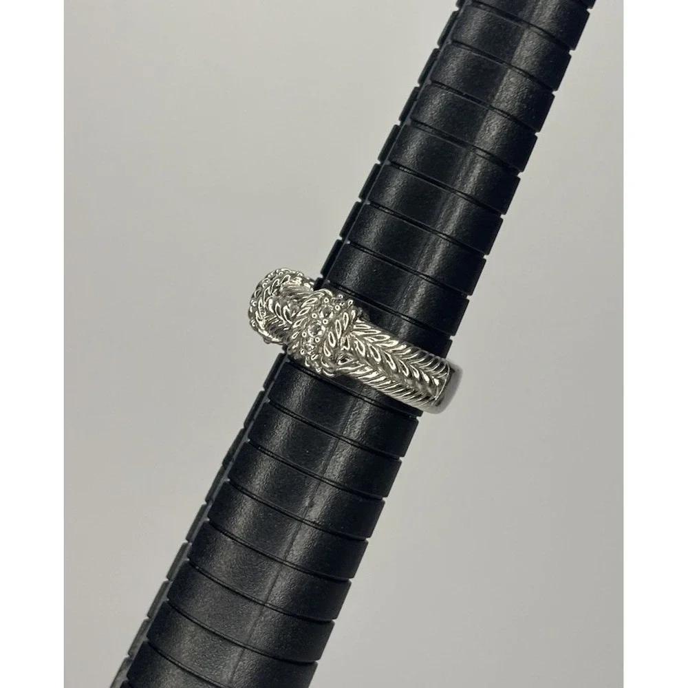 Judith Ripka 925 Sterling Silver Braided Ring Size 7